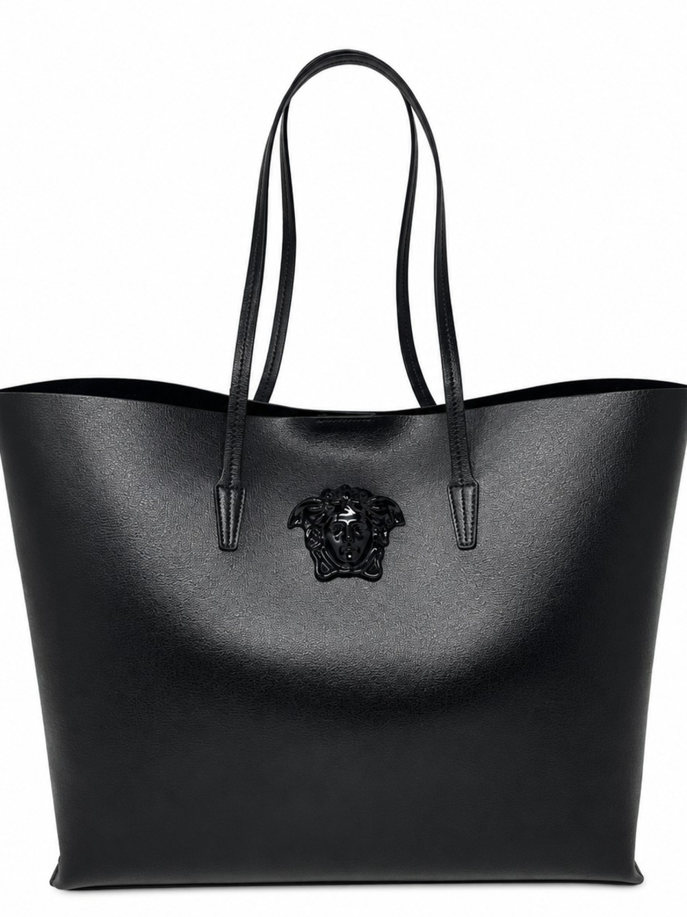 Versace Black Medusa Leather Tote Bag